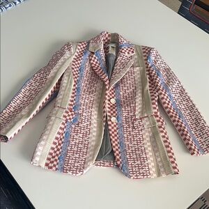 Altuzarra Red and Blue Geometric Blazer